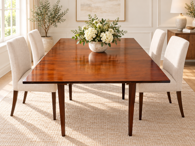 Antique Georgian Mahogany Six Leg Drop Leaf Dining Table - Image 3