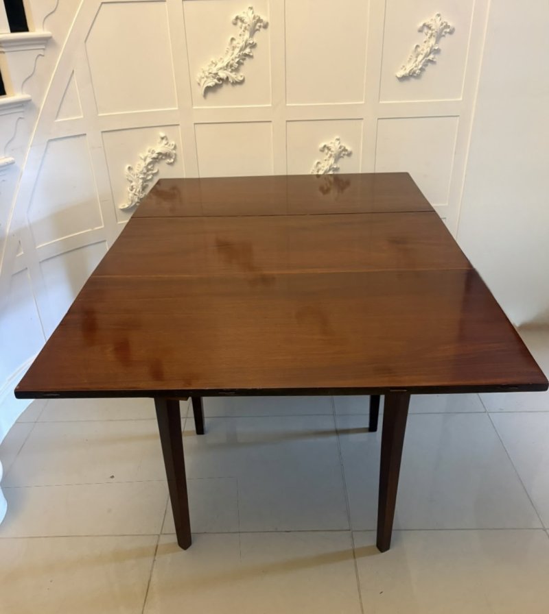 Antique Georgian Mahogany Six Leg Drop Leaf Dining Table - Image 4
