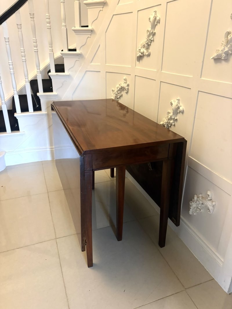 Antique Georgian Mahogany Six Leg Drop Leaf Dining Table - Image 10