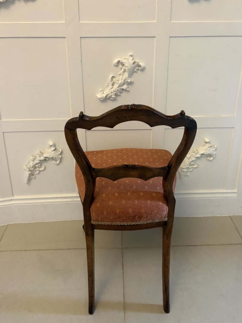 Antique Victorian Pair of Carved Walnut Side Chairs - Image 7
