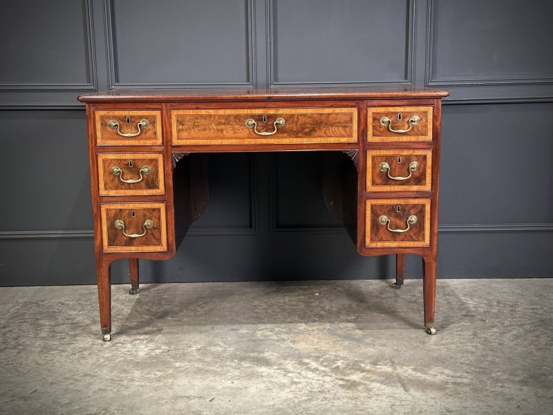 18th Century Marquetry Inlaid Mahogany Writing Desk - Image 7
