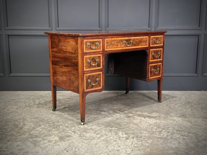 18th Century Marquetry Inlaid Mahogany Writing Desk - Image 6