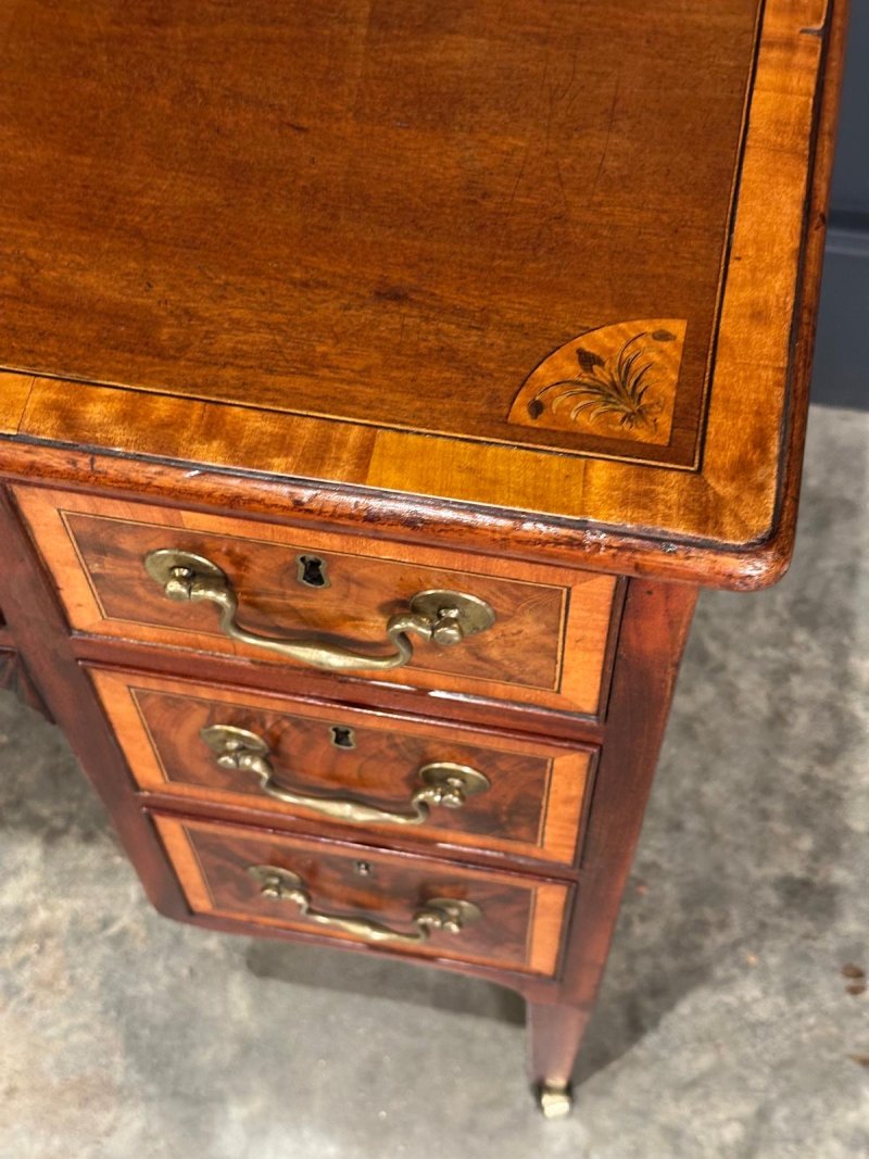 18th Century Marquetry Inlaid Mahogany Writing Desk - Image 14