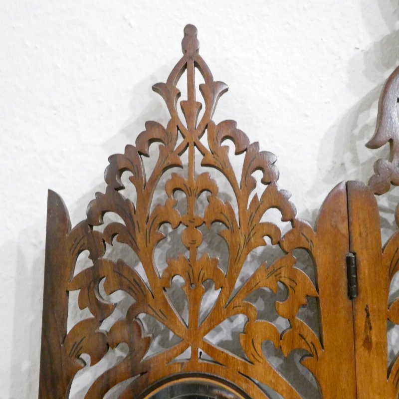 Italian Fretted Walnut Dressing Table Mirror - Image 8
