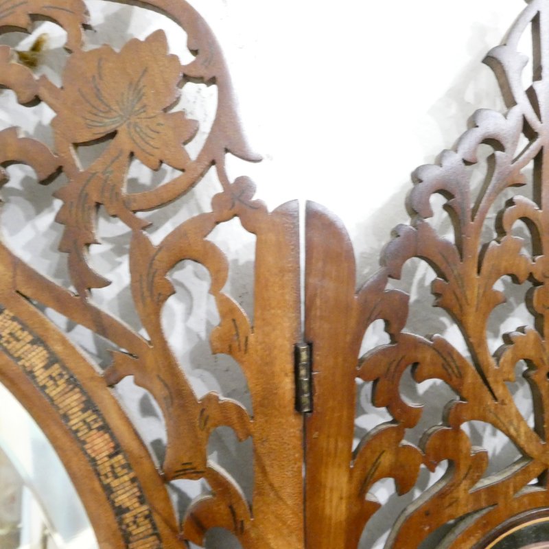 Italian Fretted Walnut Dressing Table Mirror - Image 11