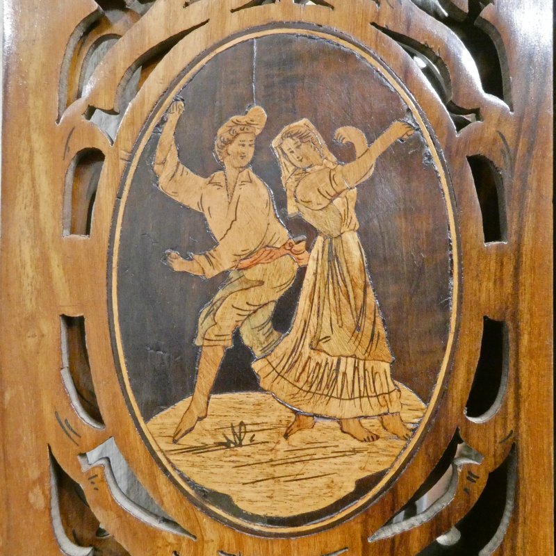 Italian Fretted Walnut Dressing Table Mirror - Image 6