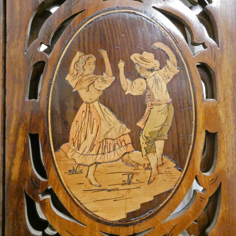 Italian Fretted Walnut Dressing Table Mirror - Image 5