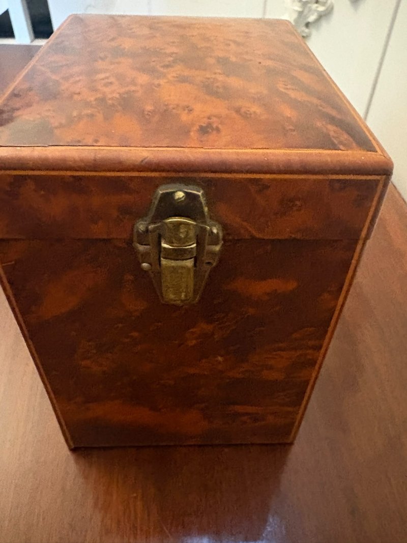 Antique Victorian Amboyna Wood Travelling Tea Caddy - Image 7