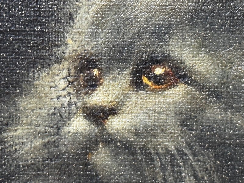 Decorative Persian Cat and Kittens Oil Painting Agnes Augusta Talboys - Image 2