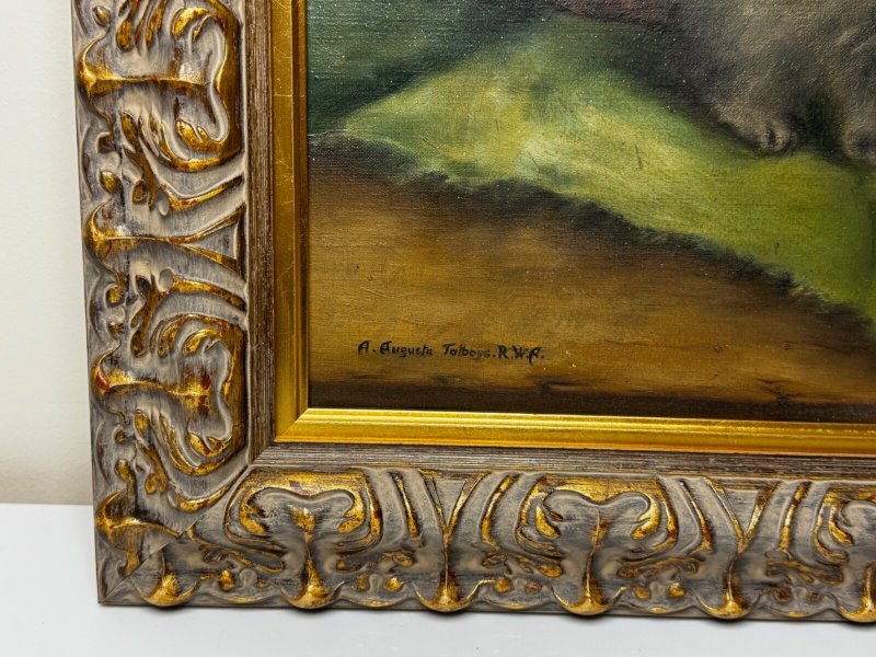Decorative Persian Cat and Kittens Oil Painting Agnes Augusta Talboys - Image 10