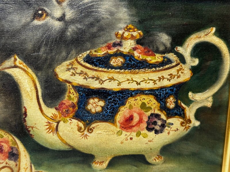 Decorative Persian Cat and Kittens Oil Painting Agnes Augusta Talboys - Image 14