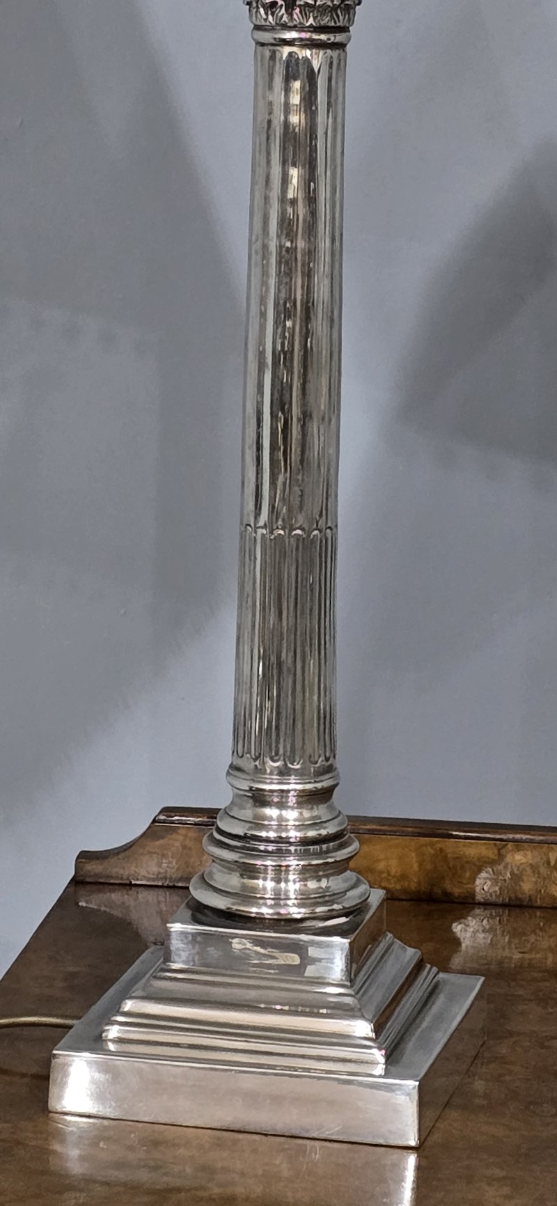 Top Quality Pair Silver Plated Table Lamps - Image 13