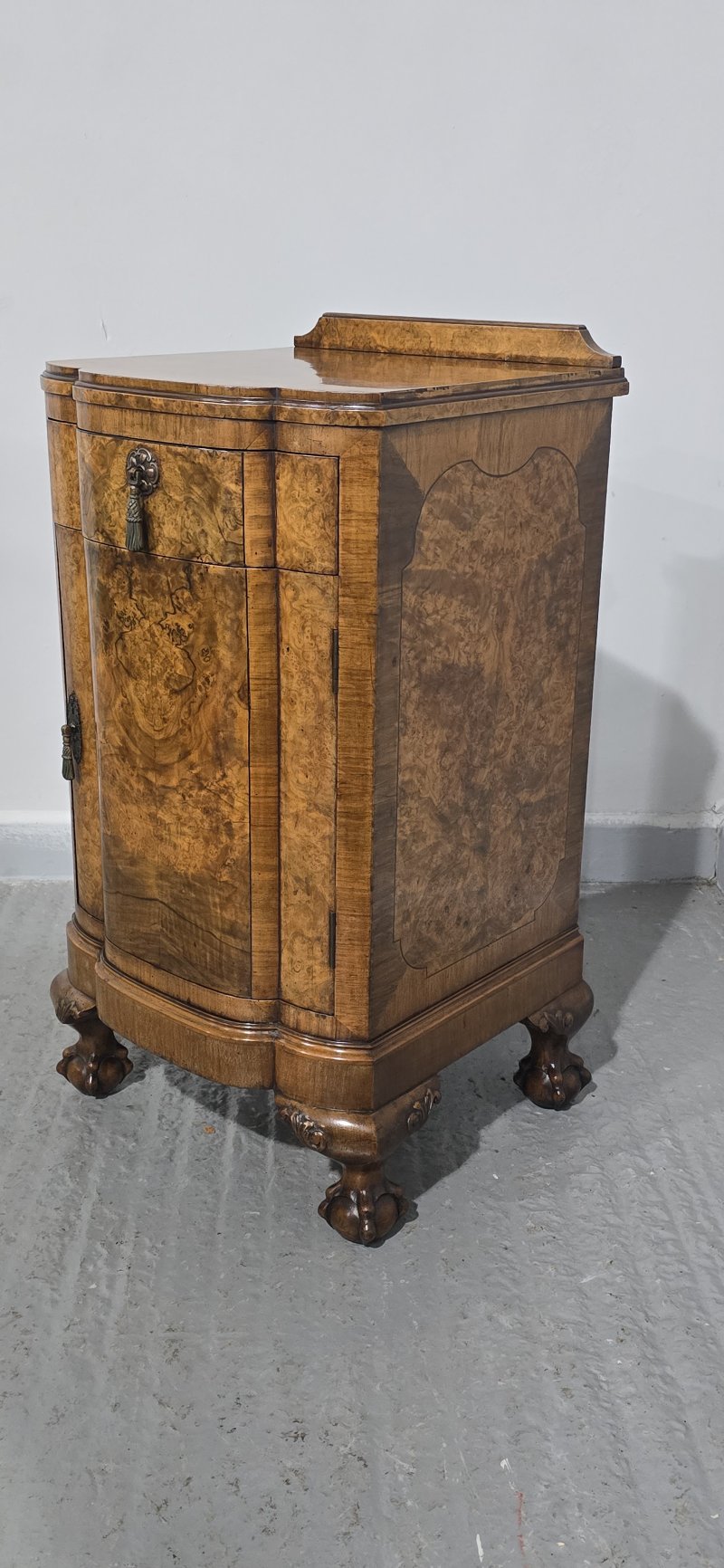 Small Burr Walnut Queen Anne Side Cabinet - Image 4