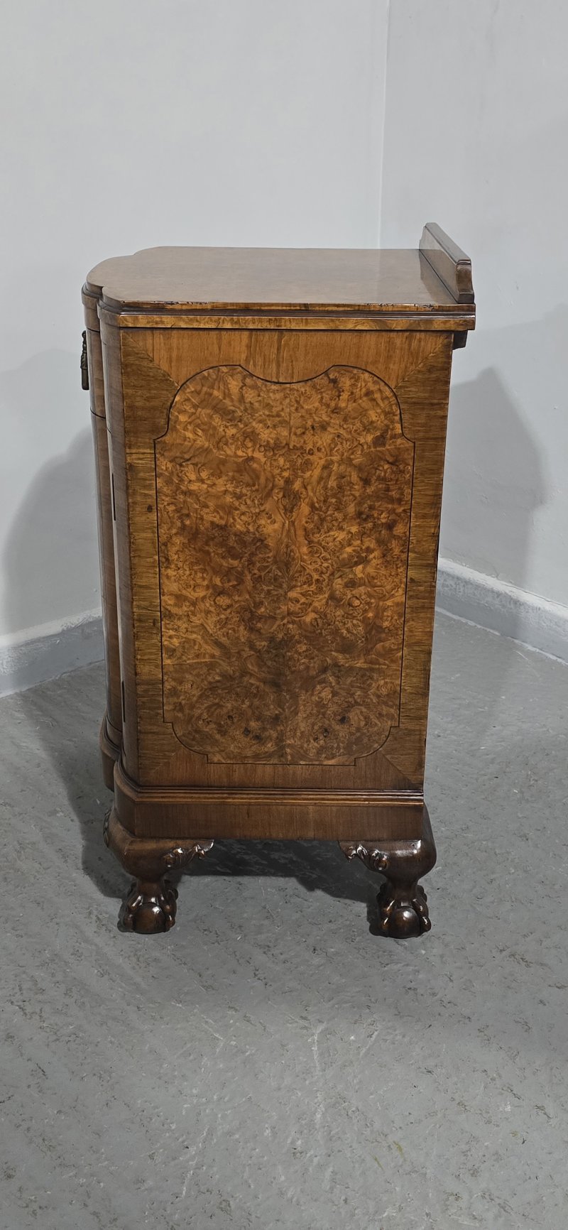 Small Burr Walnut Queen Anne Side Cabinet - Image 7