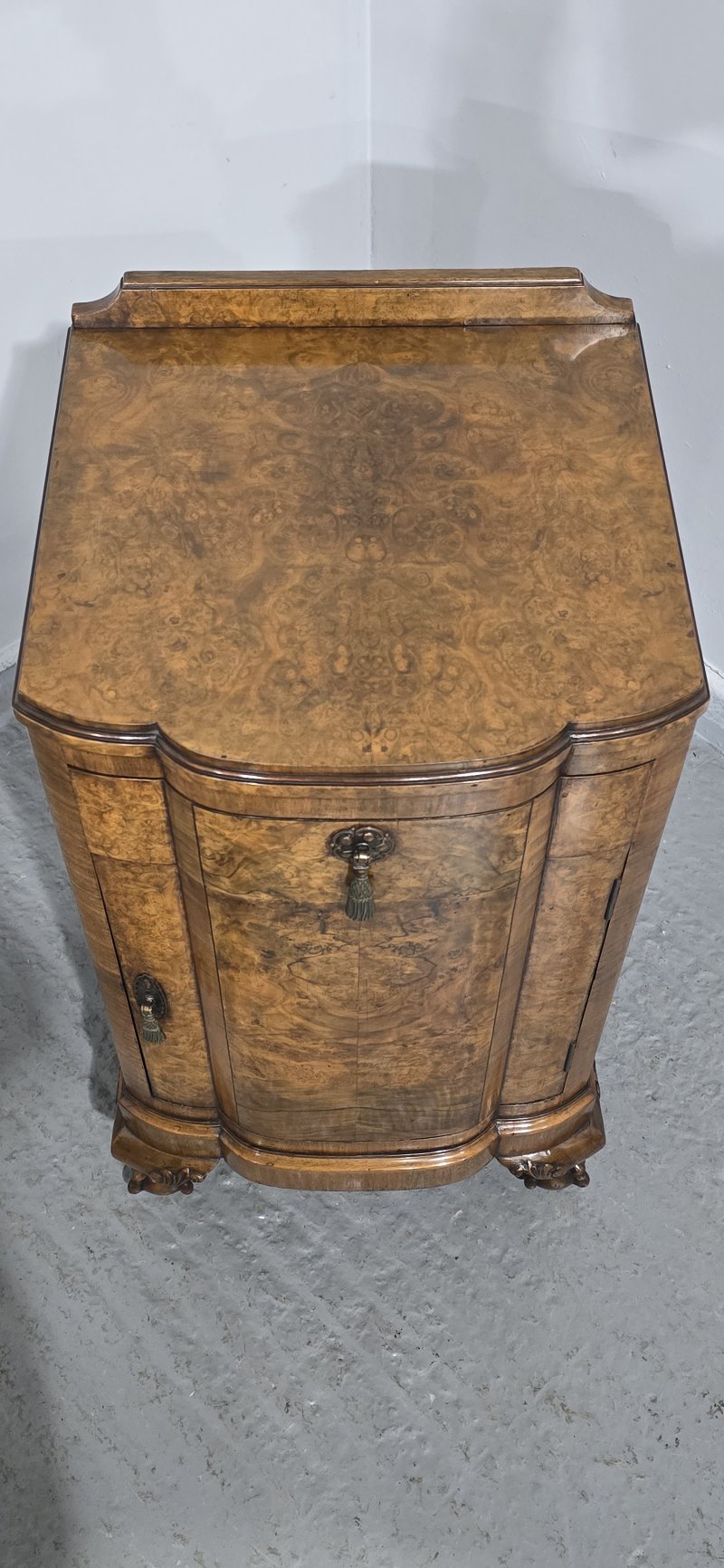 Small Burr Walnut Queen Anne Side Cabinet - Image 6