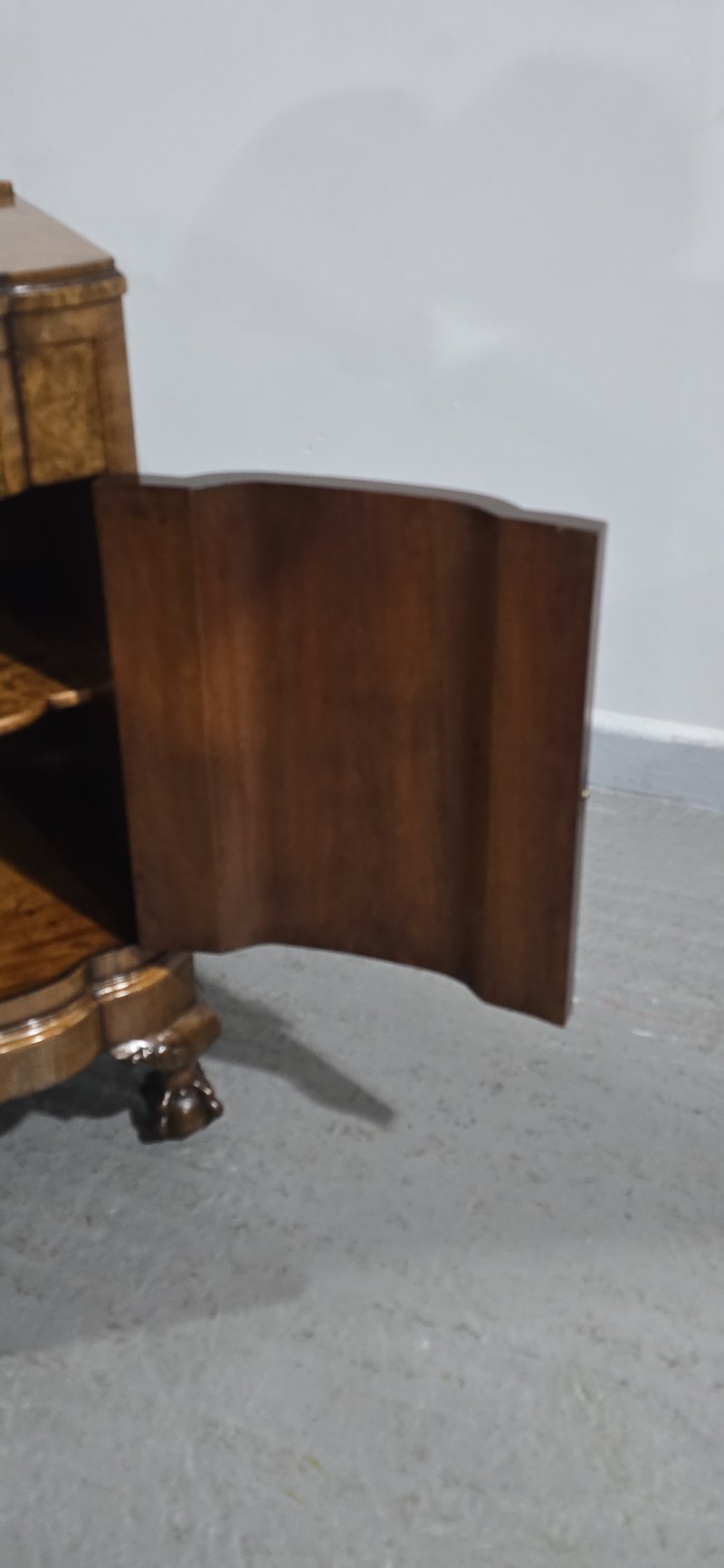 Small Burr Walnut Queen Anne Side Cabinet - Image 10