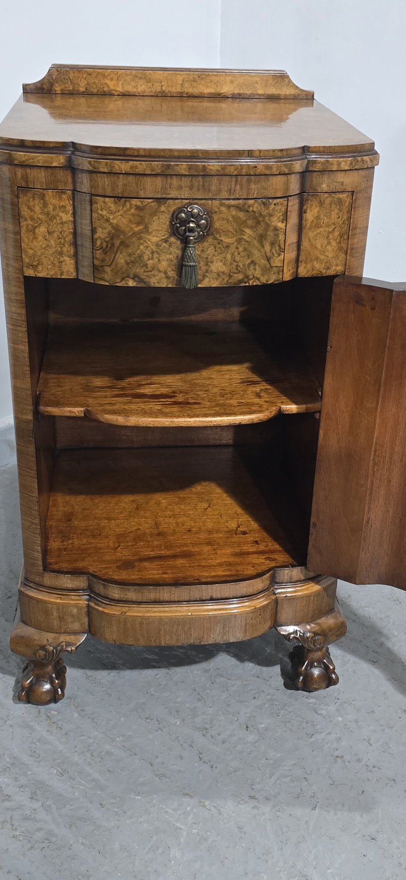 Small Burr Walnut Queen Anne Side Cabinet - Image 9