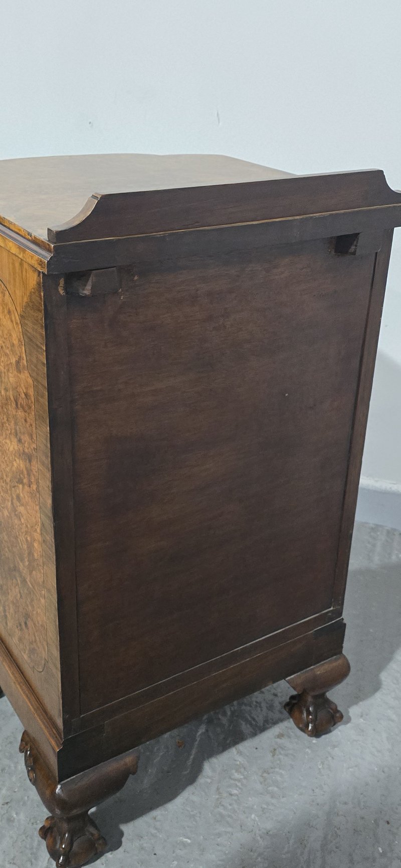 Small Burr Walnut Queen Anne Side Cabinet - Image 8