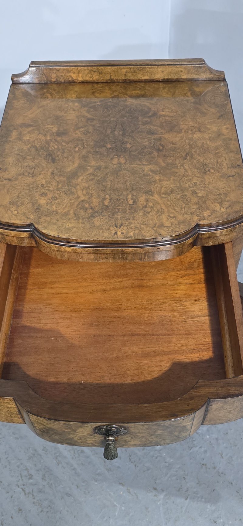 Small Burr Walnut Queen Anne Side Cabinet - Image 11