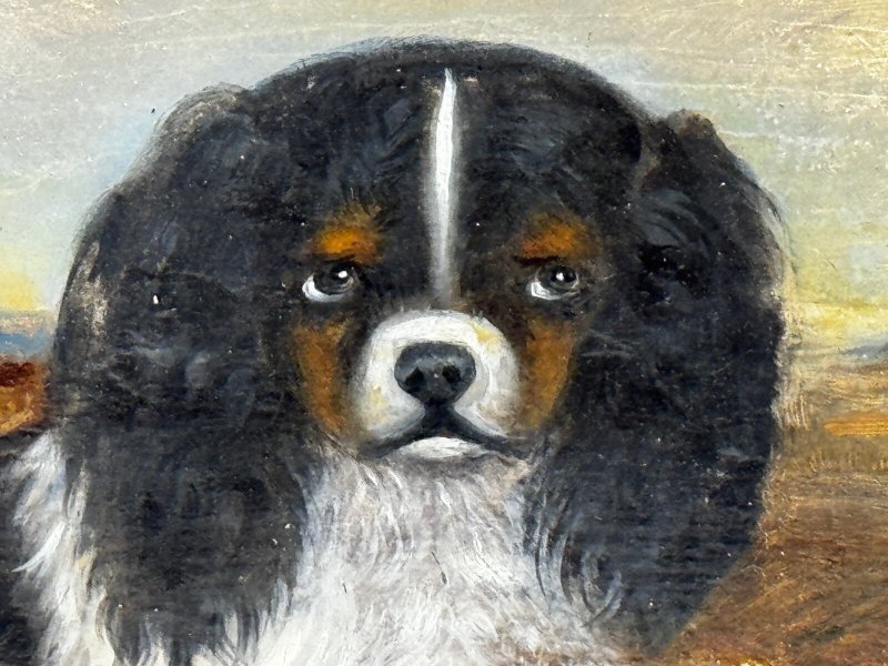 English Country House King Charles Spaniels Victorian Oil Painting Circa 1880 - Image 7