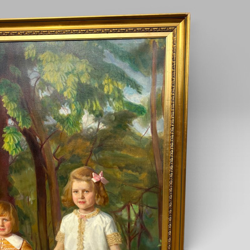 British Portrait Oil Painting of the Turbutt Children by George F. Bird, 1929 - Image 10