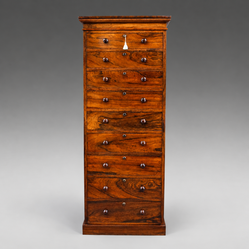 A Lovely Quality Rosewood Tall Chest Of Drawers