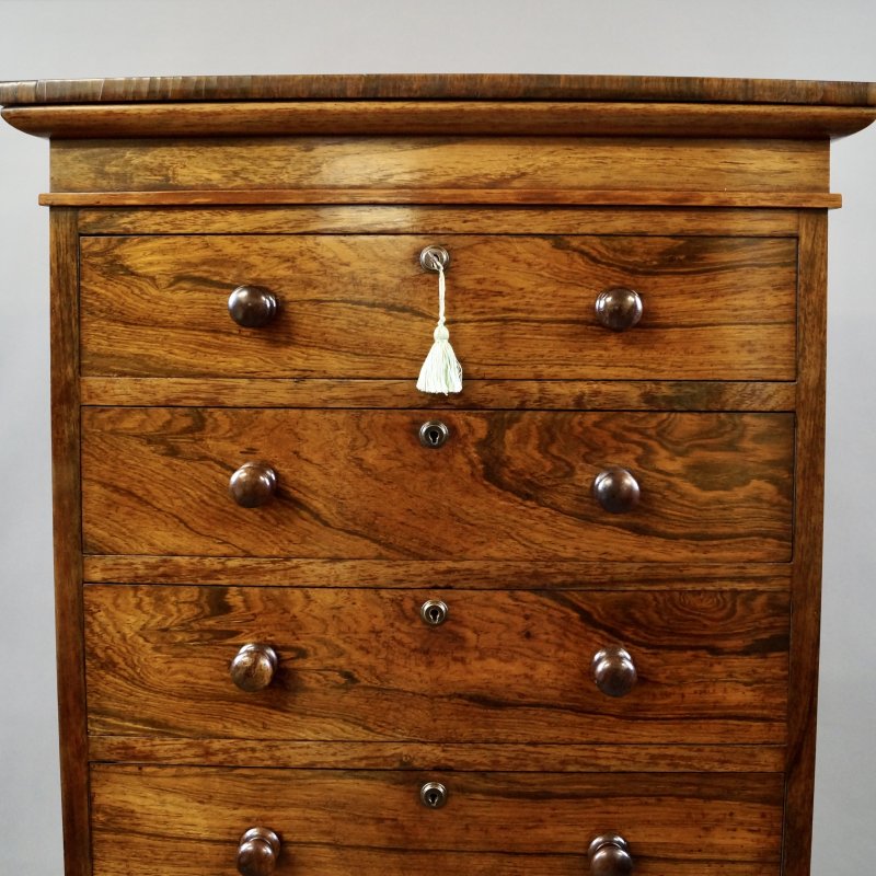 A Lovely Quality Rosewood Tall Chest Of Drawers - Image 3