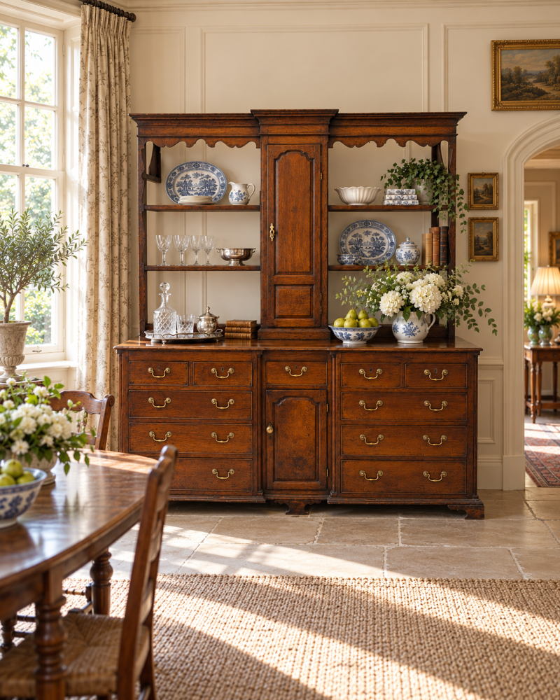 Outstanding Quality Antique Georgian Lancashire Oak Dresser And Plate Rack - Image 3