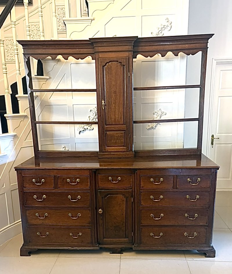 Outstanding Quality Antique Georgian Lancashire Oak Dresser And Plate Rack