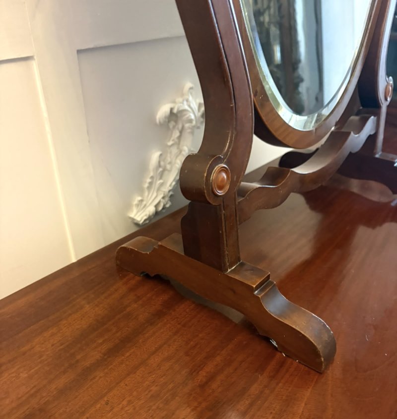 Antique Edwardian Mahogany Dressing Table Vanity Mirror - Image 5