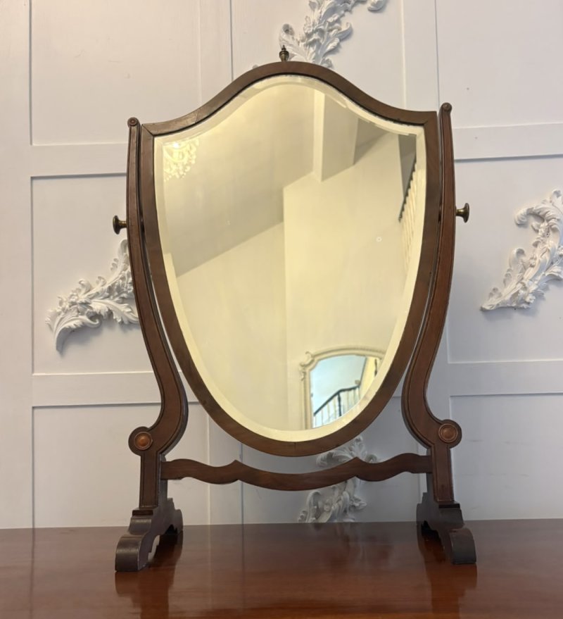 Antique Edwardian Mahogany Dressing Table Vanity Mirror