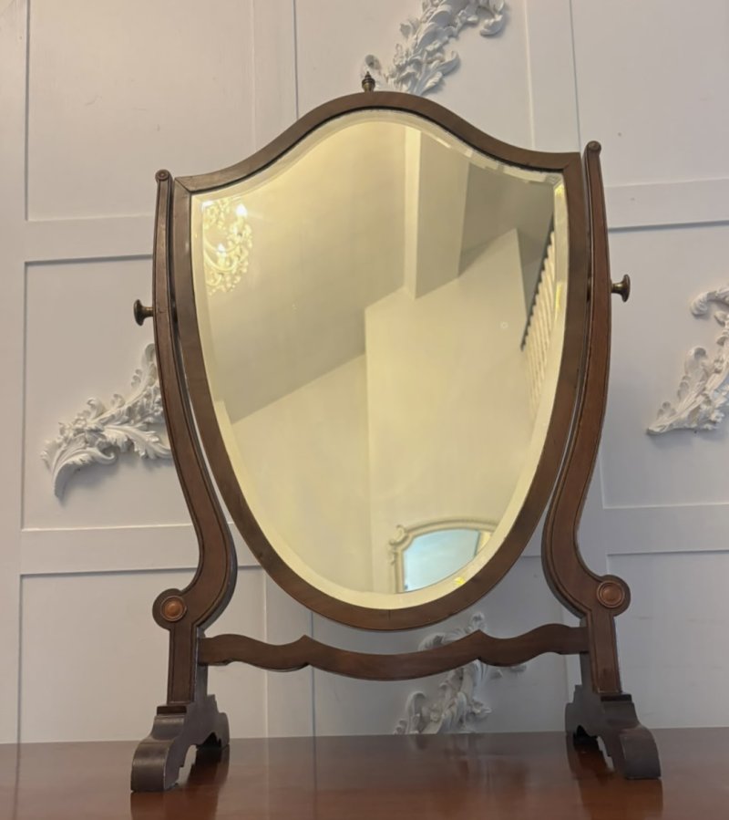 Antique Edwardian Mahogany Dressing Table Vanity Mirror - Image 4
