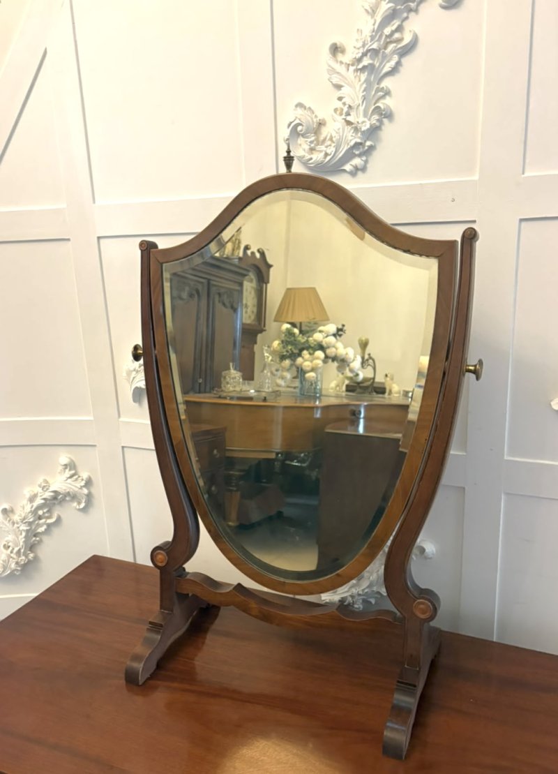Antique Edwardian Mahogany Dressing Table Vanity Mirror - Image 7