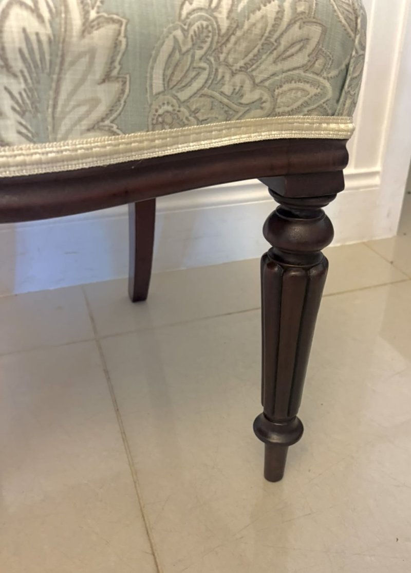 Antique Victorian Set of Six Mahogany Dining Chairs with Reeded Legs - Image 14
