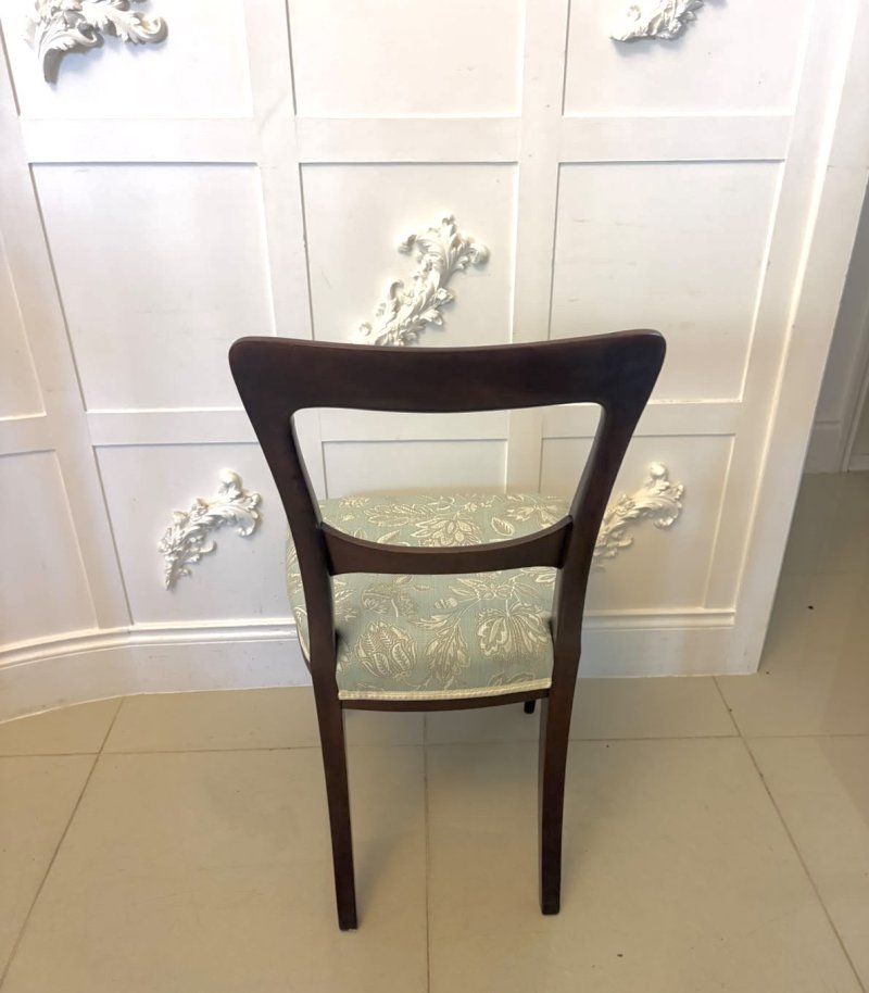 Antique Victorian Set of Six Mahogany Dining Chairs with Reeded Legs - Image 5