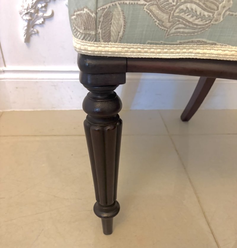 Antique Victorian Set of Six Mahogany Dining Chairs with Reeded Legs - Image 13