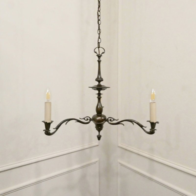 Early 20th Century Dutch Bronze Chandelier