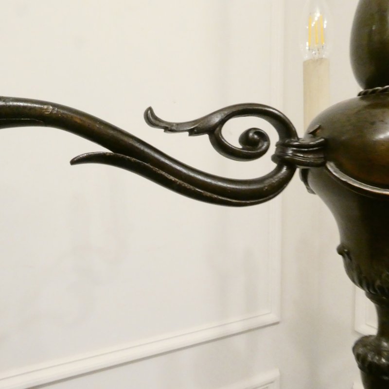 Early 20th Century Dutch Bronze Chandelier - Image 8