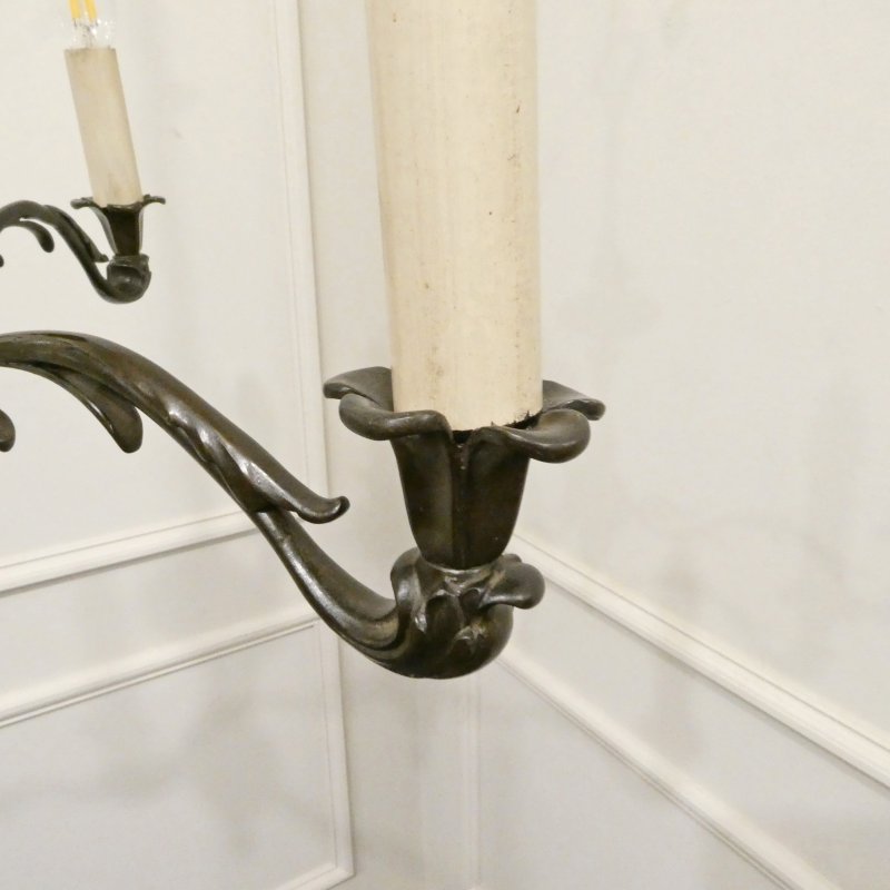 Early 20th Century Dutch Bronze Chandelier - Image 9