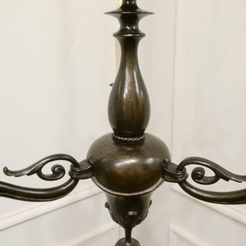 Early 20th Century Dutch Bronze Chandelier - Image 6