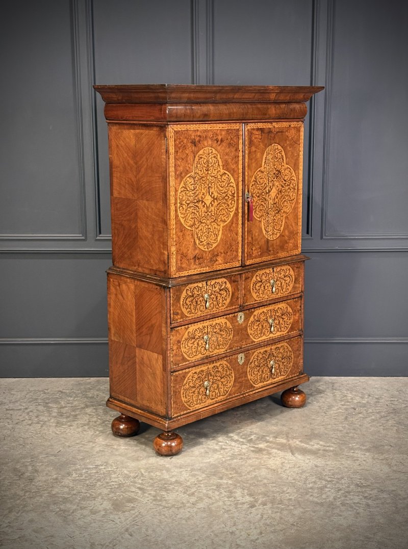 William & Mary Walnut Cabinet on Stand - Image 2