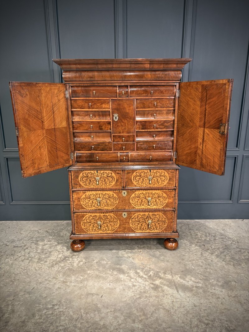 William & Mary Walnut Cabinet on Stand - Image 6