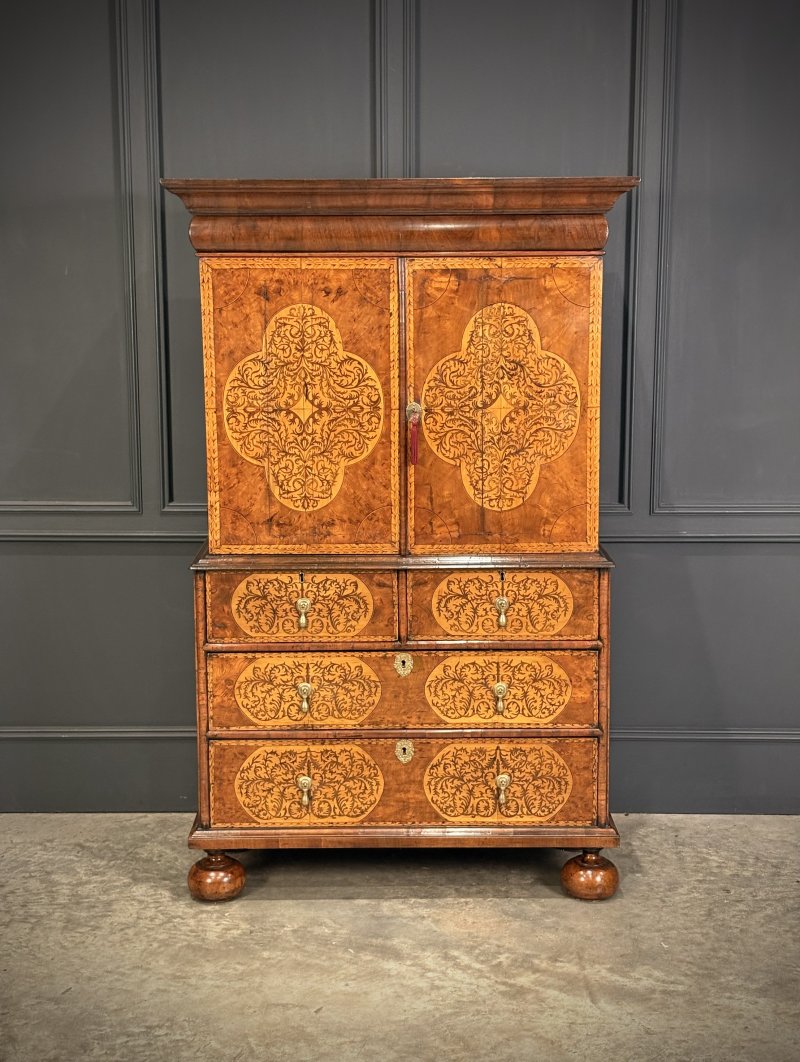 William & Mary Walnut Cabinet on Stand - Image 3