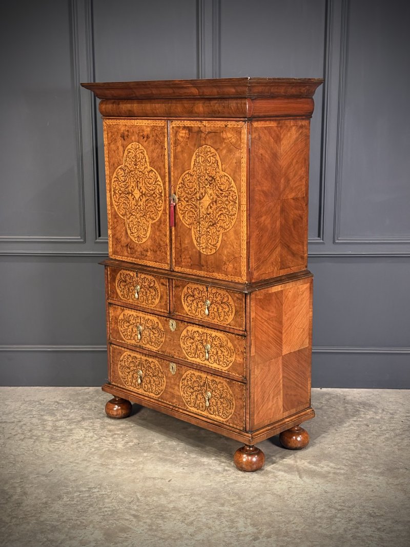 William & Mary Walnut Cabinet on Stand