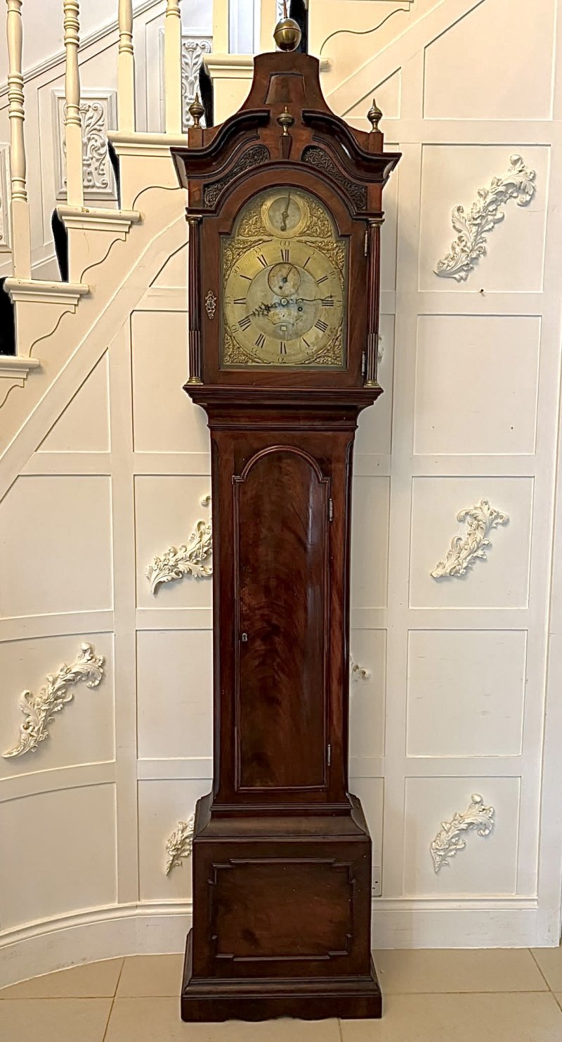 Antique Georgian John Taylor London Mahogany Longcase Grandfather Clock