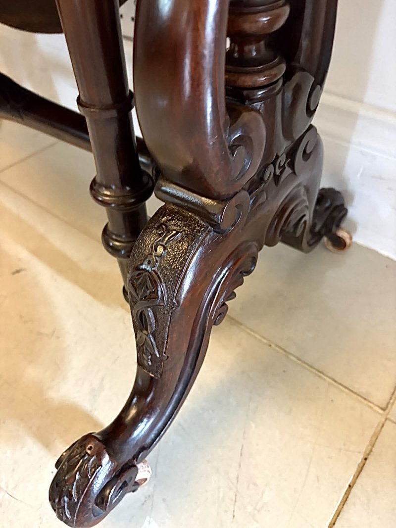 Antique Victorian Rosewood Drop Leaf Sutherland Occasional Table - Image 16