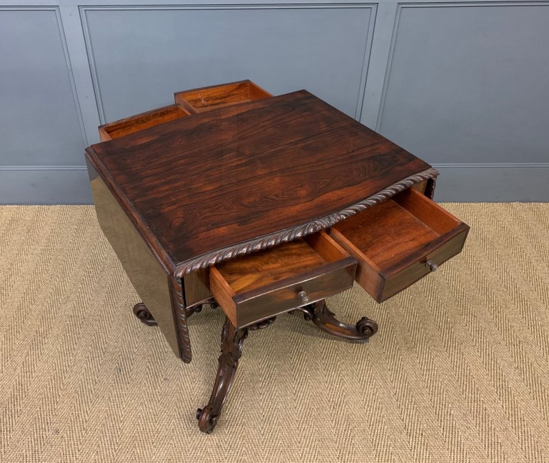 19th Century Rosewood Sofa Table - Image 9