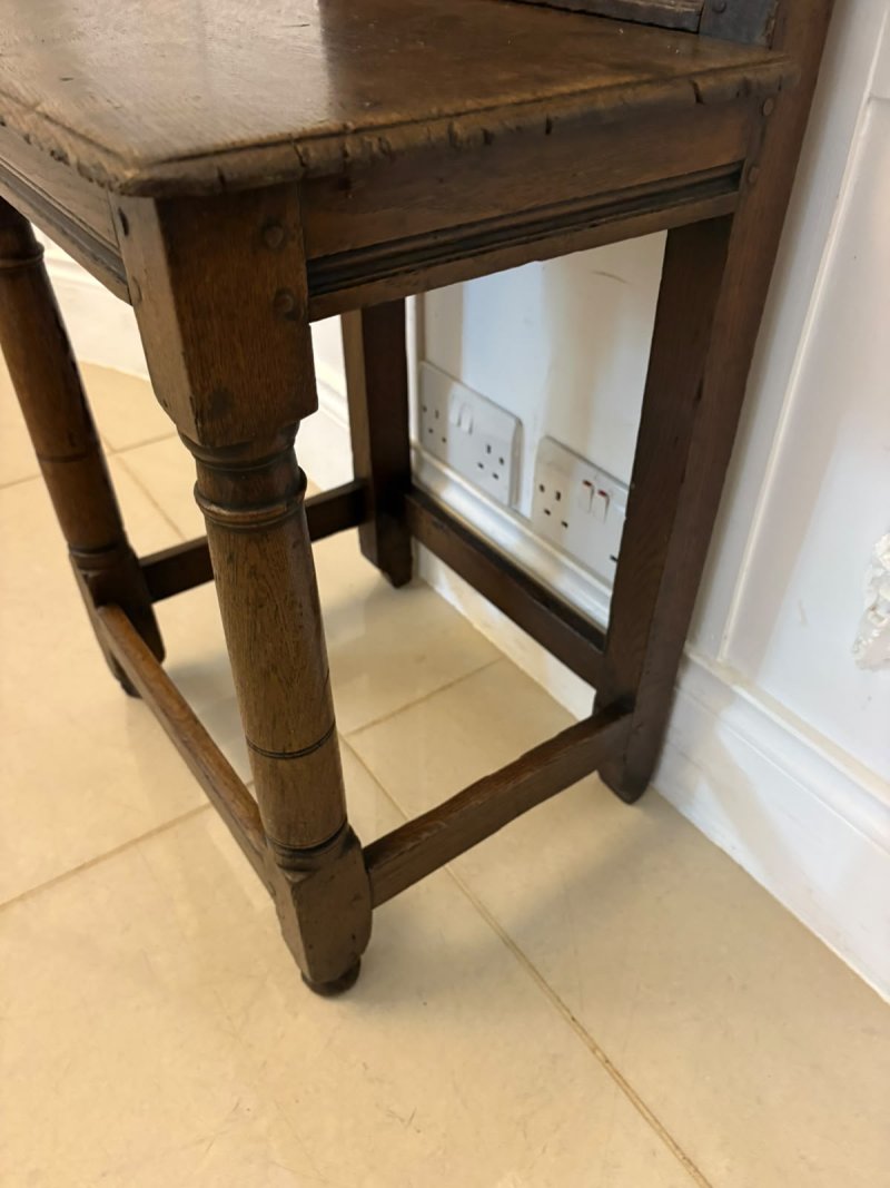 Antique 17th Century English Oak Correction Chair - Image 7