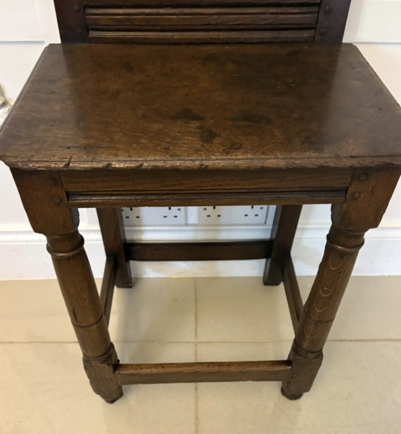 Antique 17th Century English Oak Correction Chair - Image 9