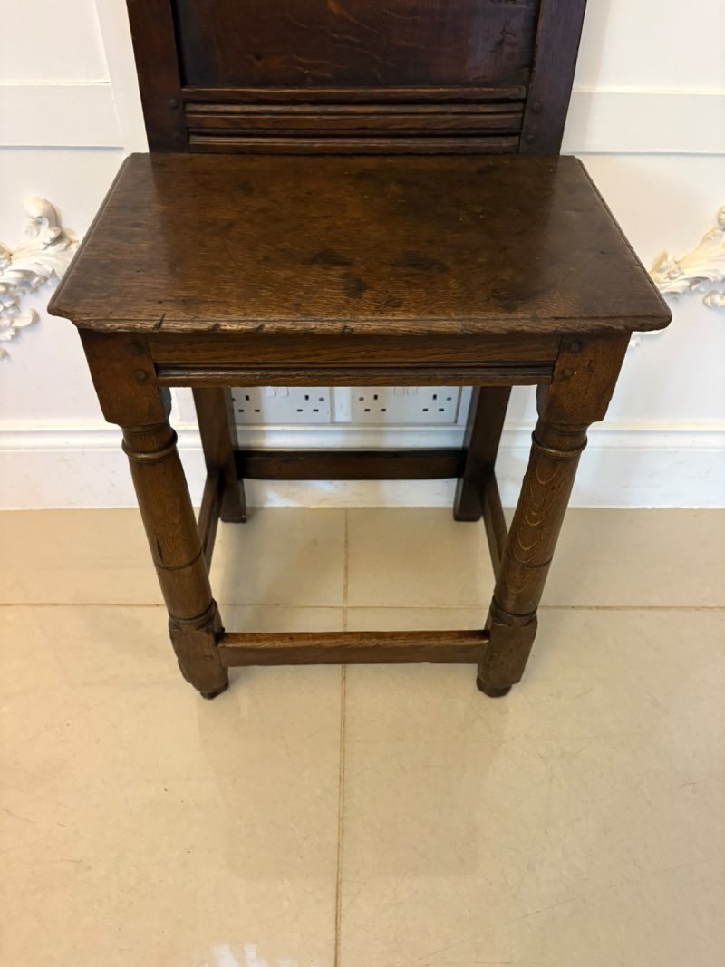 Antique 17th Century English Oak Correction Chair - Image 8